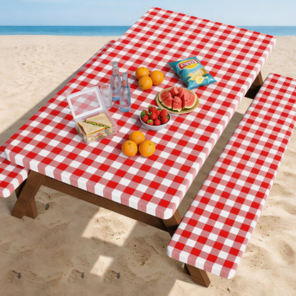 Waterproof Fitted Picnic Table Cover Set with Bench Covers