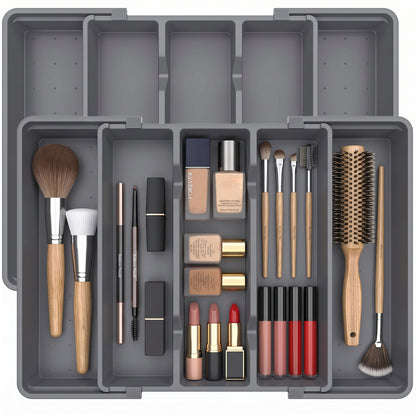 2-Piece Set Expandable Silverware Drawer Organizer