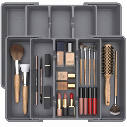 2-Piece Set Expandable Silverware Drawer Organizer